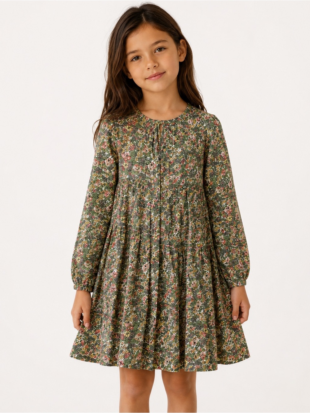 Polo Ralph Lauren Girls Floral Pleated Dress Size 10 Cottagecore